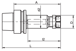 KelchHSK-E Collet Chucks for ER/ESX ER-11/16 Collets without Internal Thread