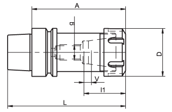KelchHSK-E Collet Chucks for ER/ESX ER-25/32 Collets with Internal Thread