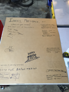 Ideas posted on a piece of cardboard by those who attended our first planning and informational meeting, Dec. 17, 2015