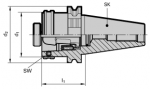 Guhring HSK-C to Steep Taper (ISO) Basic Adapters (Click image to enlarge)
