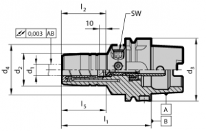 Guhring MQL HSK-A Hydraulic Chucks for Automatic Tool Change (Click image to enlarge) Guhring MQL HSK-A Hydraulic Chucks for Automatic Tool Change