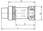 HSK-E Collet Chucks for ER/ESX ER-25/32 Collets without Internal Thread